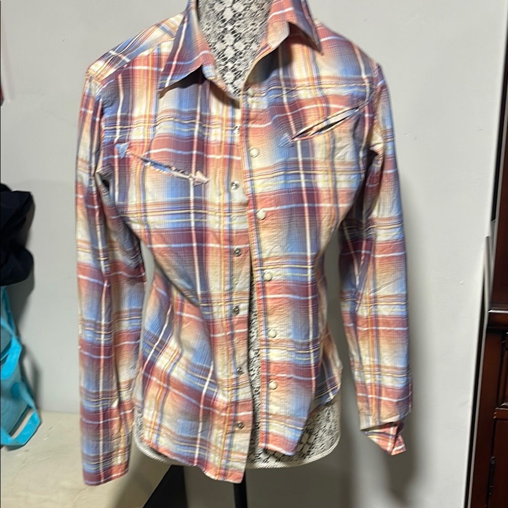 Multicolor Plaid Snap-Up Western Shirt